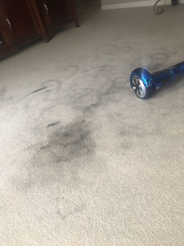 how to remove black tire smudge off my carpet
