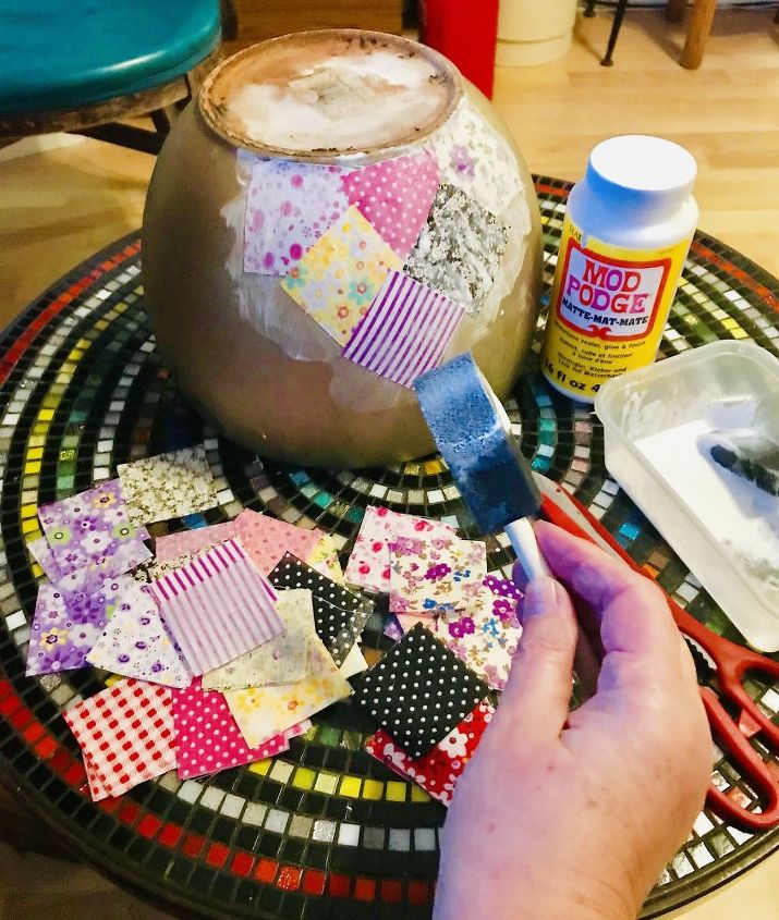 Pink Patchwork Tutorials How to Make a Pretty Pink DIY Patchwork Decoupage Plant Pot | Hometalk