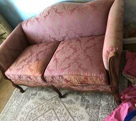 first upholstery project using hot glue gun, From this
