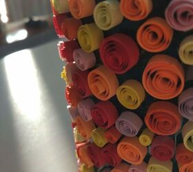 colorful quilling covered vase