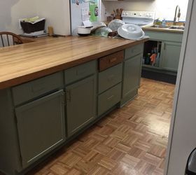 how can we update this formica counter with wood trim on a budget
