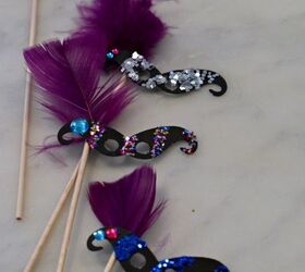 miniature mardi gras mask drink toppers