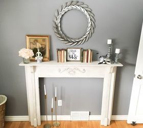 secondhand fireplace mantel makeover