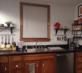 adding functional decor to an empty kitchen wall