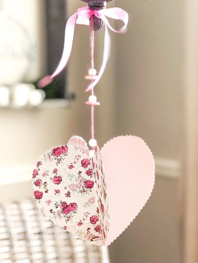a hanging paper heart craft