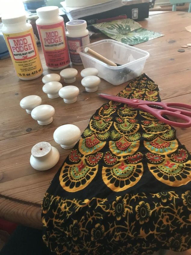 How To Make Diy Boho Decoupage Fabric Drawer Knobs Hometalk