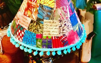 How to Decoupage With Fabric & Create a Boho Patchwork Lampshade