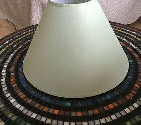how to decoupage with fabric and create boho patchwork lampshade, Plain lampshade ready to decoupage