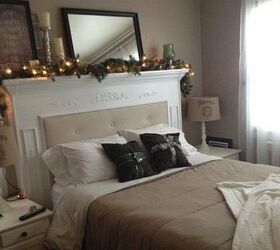 build a diy headboard and create the bedroom sanctuary you deserve, Fireplace Mantel Headboard Amy Ogden Paparone