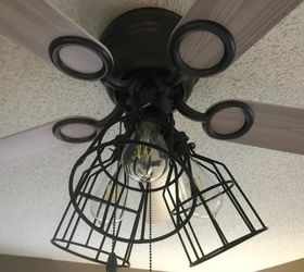 old white ceiling fan gets an update, Close up