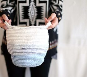 how to ombre dye rope for a stitched rope basket
