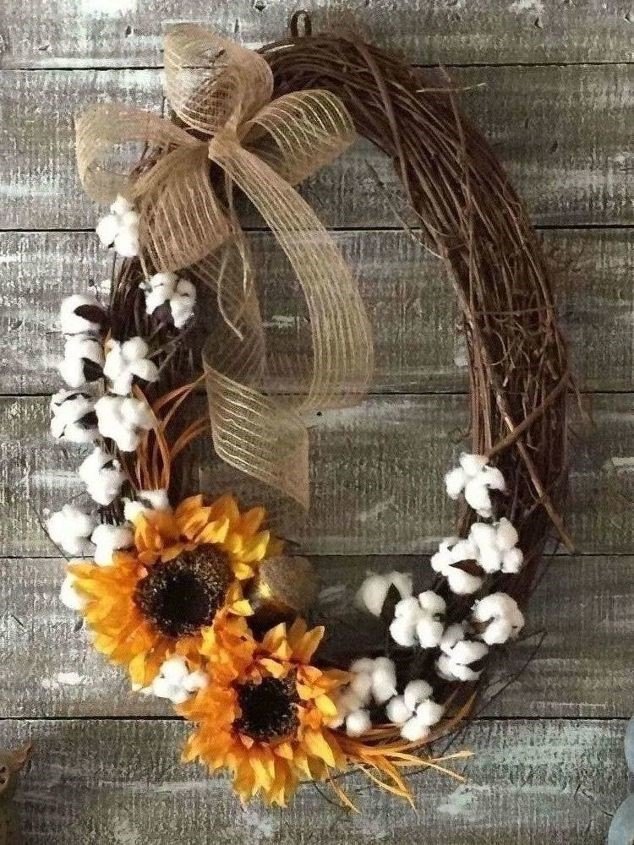the best outdoor fall decor and fall decorating ideas for every home, Fall Grapevine Wreath Kelleysgirl
