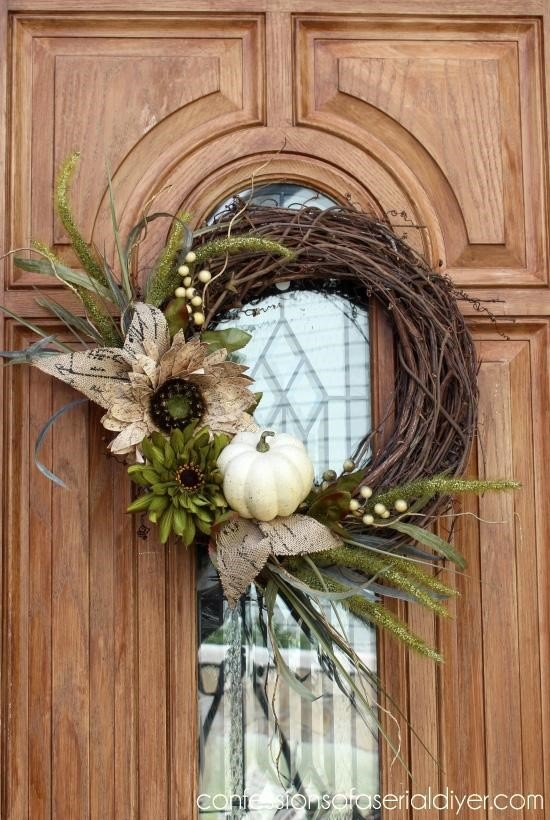 the best outdoor fall decor and fall decorating ideas for every home, New Fall Wreath Confessions of a Serial DIYer