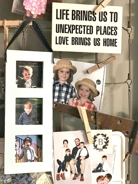 recycled and repurposed photo display