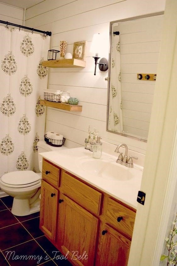 nine small bathroom ideas to inspire your next makeover, Shiplap Bathroom Ideas Christina