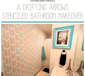 skip the remodel try these 12 bathroom decor ideas, Stenciled Bathroom Makeover Ideas Cutting Edge Stencils