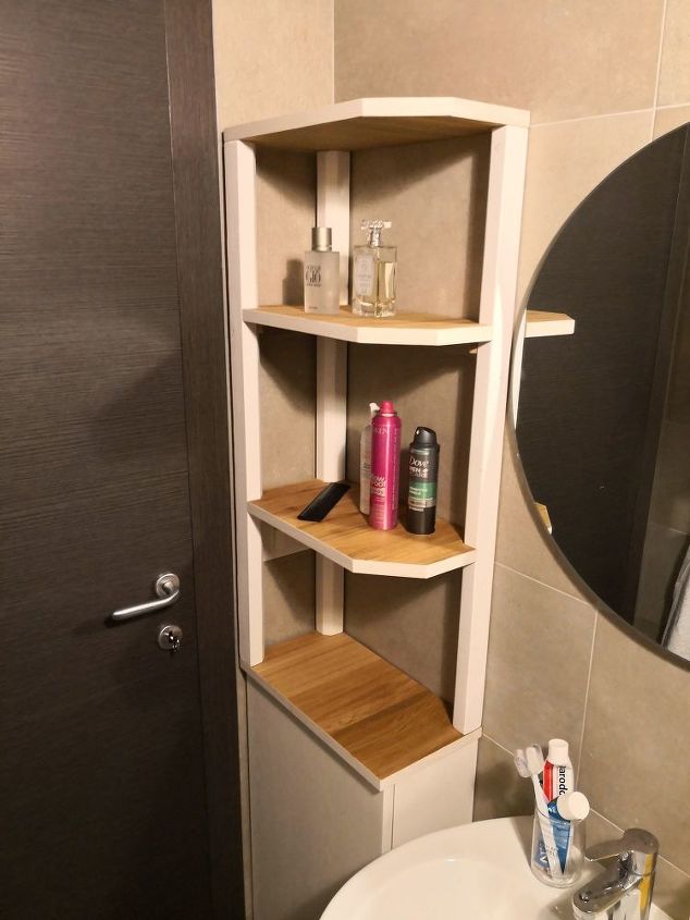 angled bathroom shelf