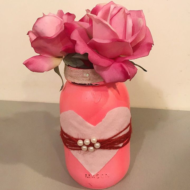 decorao de frasco de pedreiro acessvel para o dia dos namorados