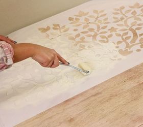 how to upcycle a wooden table with the tree of life mandala stencil