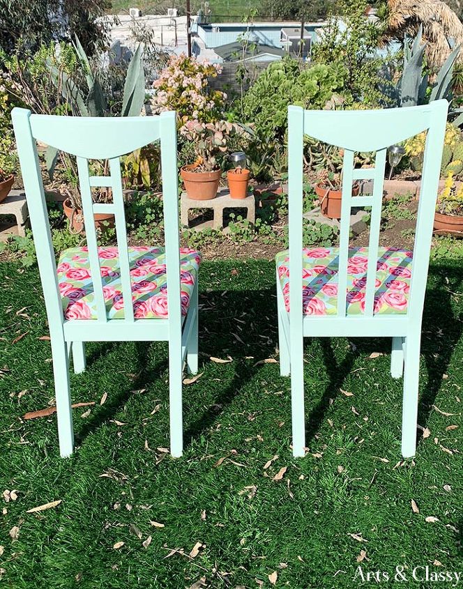ikea chair hack colorful bright floral furniture makeover