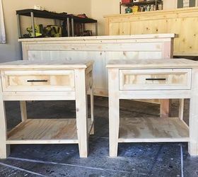 farmhouse bedroom set how to make a diy farmhouse bed, Matching side tables for the farmhouse set