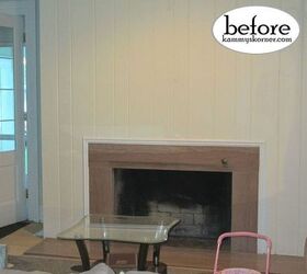 cozy up your living space with a beautiful fireplace remodel, Fireplace Remodel Using A DIY Faux Wood Mantel Kammy s Korner