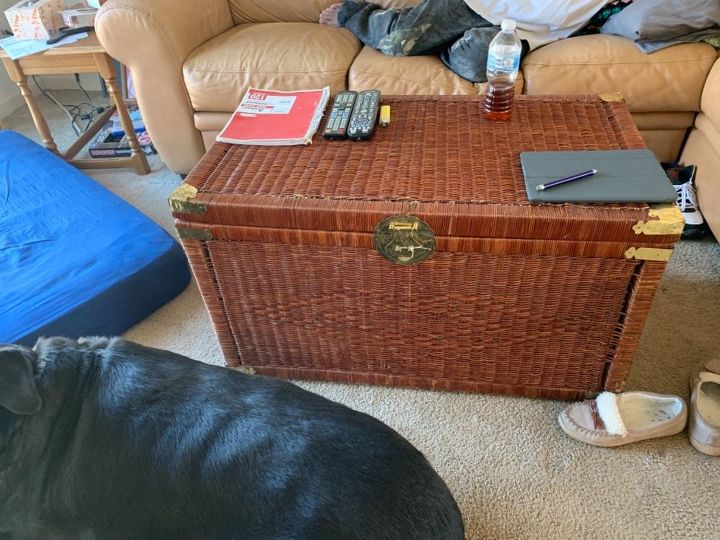 q wicker chest into coffee table