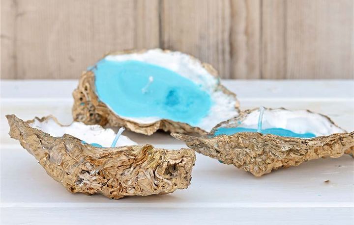 glamourous oyster shell candles