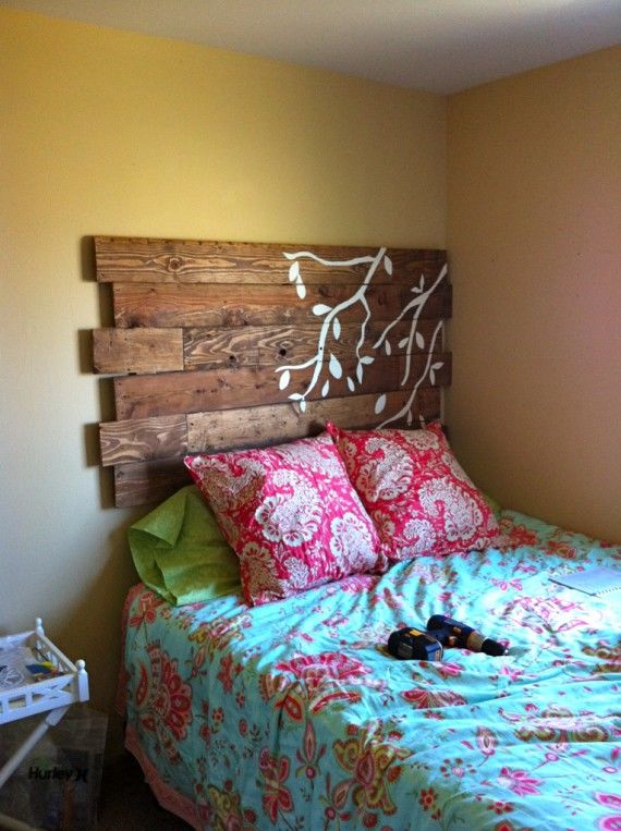 20 best diy wooden headboard ideas, Wood and Upholstered Headboard Kelsey McGinley