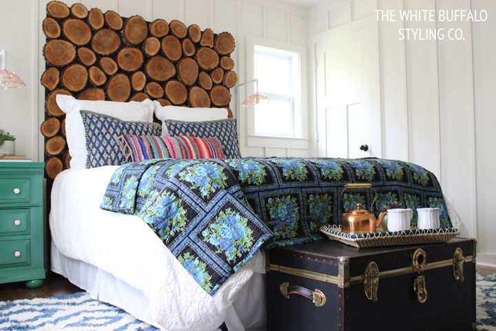 20 best diy wooden headboard ideas, DIY Wood King Headboard Lindsay Jackman