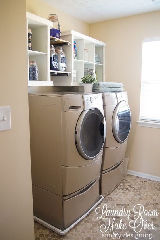 shelving ideas guaranteed to improve your space, Laundry Room Shelving Ideas SimplyDesigning