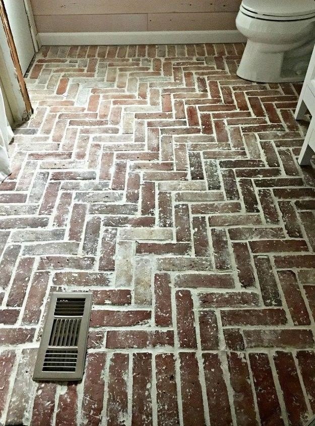 beautiful bathroom tile ideas that will make you want to renovate, Bathroom Floor Tiles Adrienne Carrie Hubbard Crafty Little Gnome