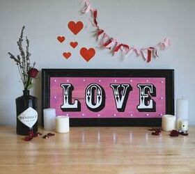 hand painted love sign with fairy lights perfect for valentine s day