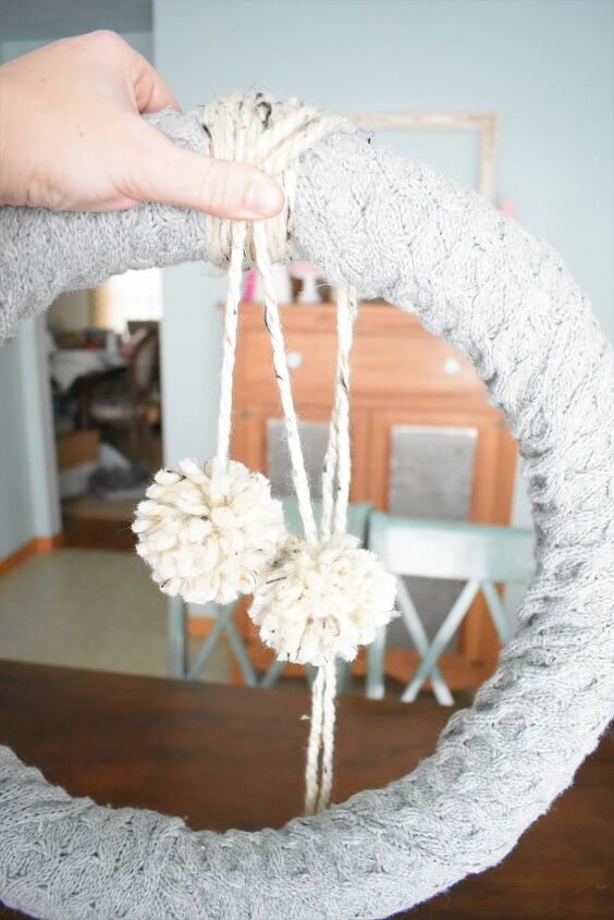 cozy thrifted sweater wreath