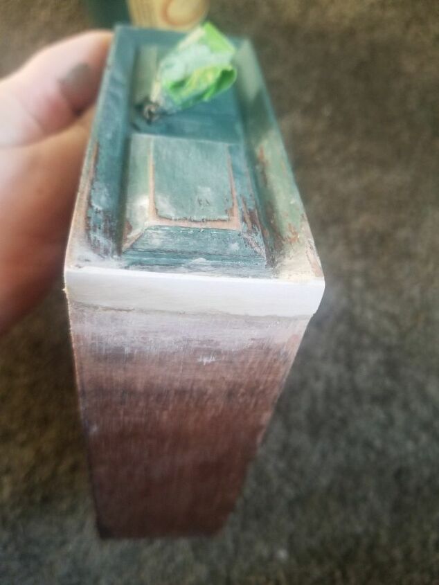 jewelry box with missing molding fixed with bondo