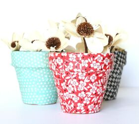 diy fabric covered flower pots