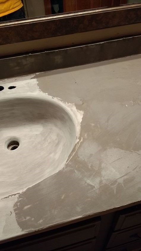 how to build gorgeous concrete countertops two ways, DIY Concrete Countertop Mix Elizabeth Creating Rustic Charm