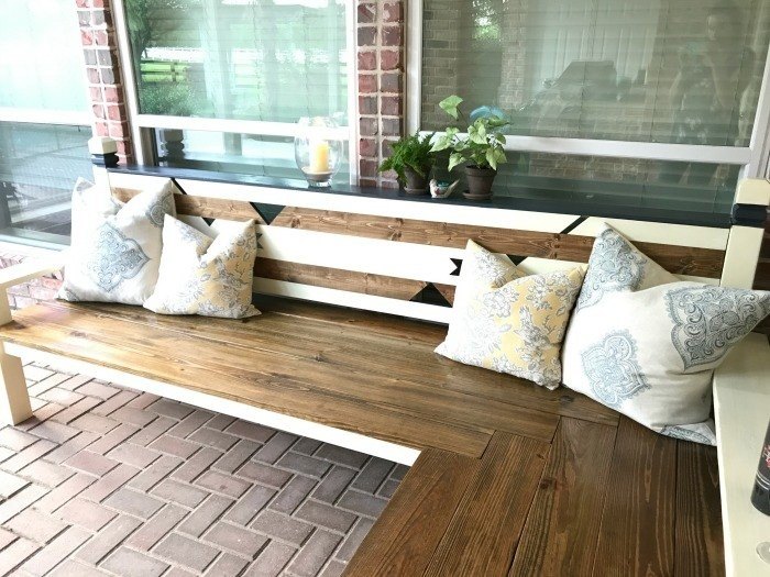 20 front porch ideas for any home or budget, Front Oorch Bench Stephanie Abbott