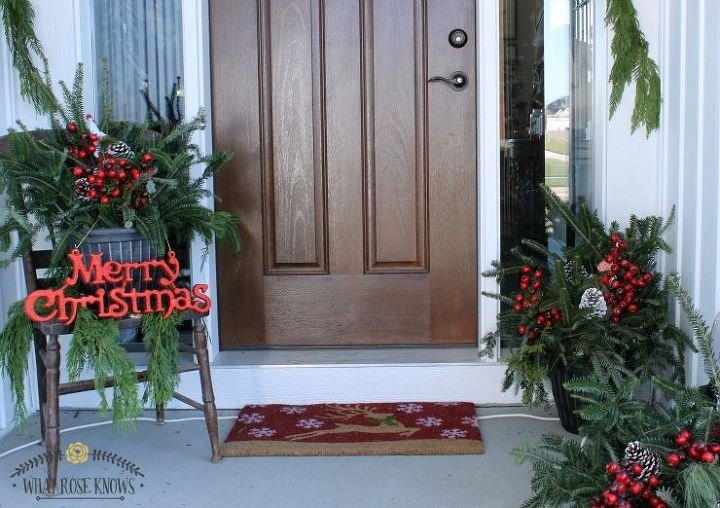 20 front porch ideas for any home or budget, orch Chairs for Christmas Decor Rose Lemke What Rose Knows