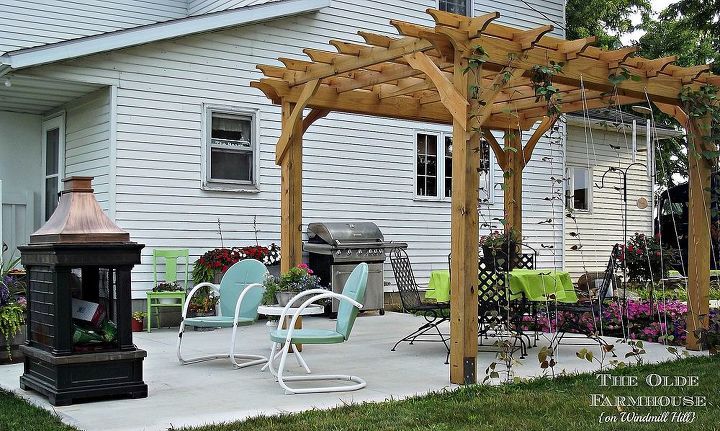 get ultimate shade with 16 best diy outdoor pergola ideas, Farmhouse Style Pergola Rachel The Olde Farmhouse
