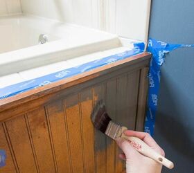 how to completely change bathroom cabinets with just paint, Paint
