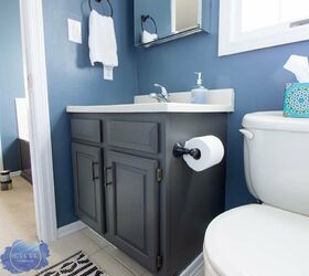 how to completely change bathroom cabinets with just paint, After