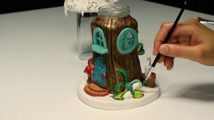 diy fairy house lamp using jar