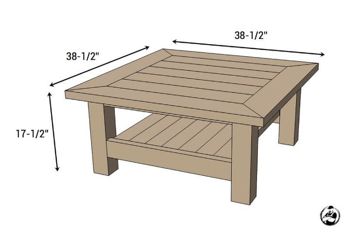 mesa de centro de prancha quadrada