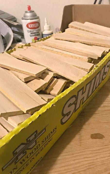 how to create a dramatic wall accent using wood shims