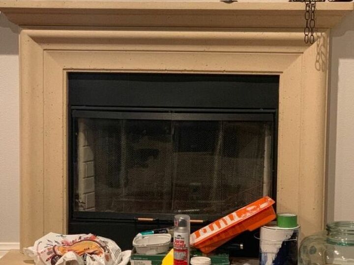 q update an ugly sand stone looking fireplace