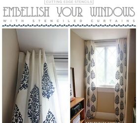 17 stunning diy window treatment ideas, Curtains and Window Treatments Cutting Edge Stencils