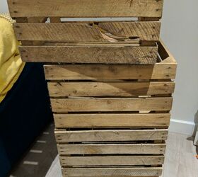 apple crate book shelf, 4 large crates