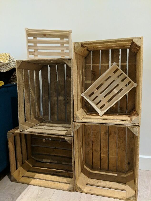 apple crate book shelf