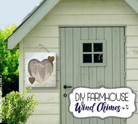 farmhouse wood heart diy wind chimes